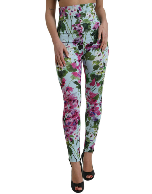 Dolce & Gabbana Elegant Floral High-Rise Leggings Pants