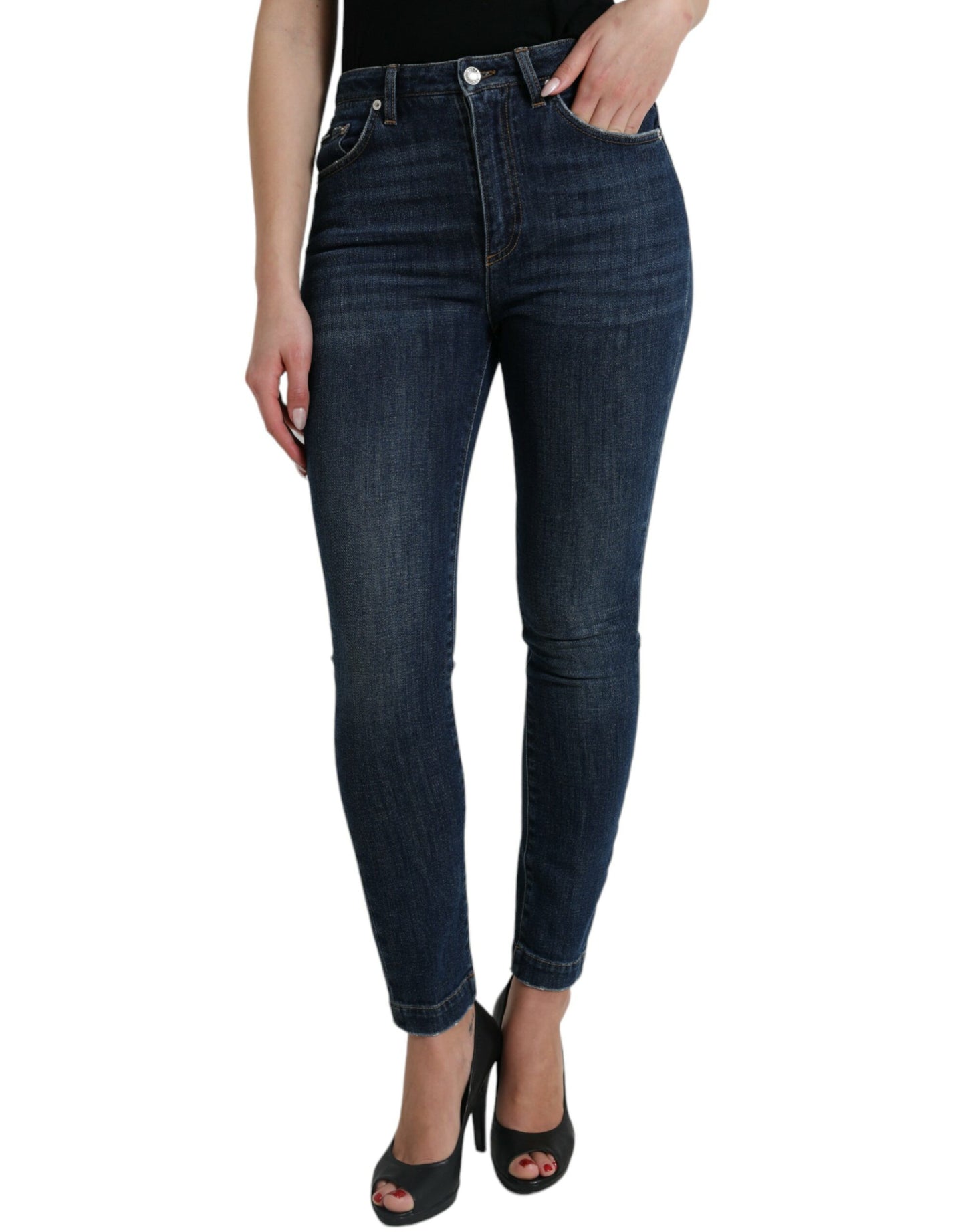 Dolce & Gabbana Elegant High-Waist Stretch Denim Jeans