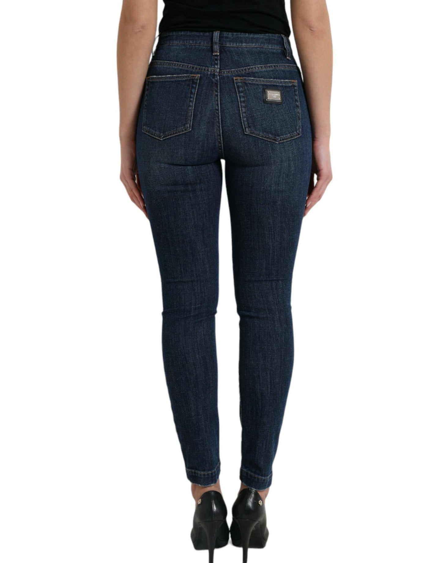 Dolce & Gabbana Elegant High-Waist Stretch Denim Jeans