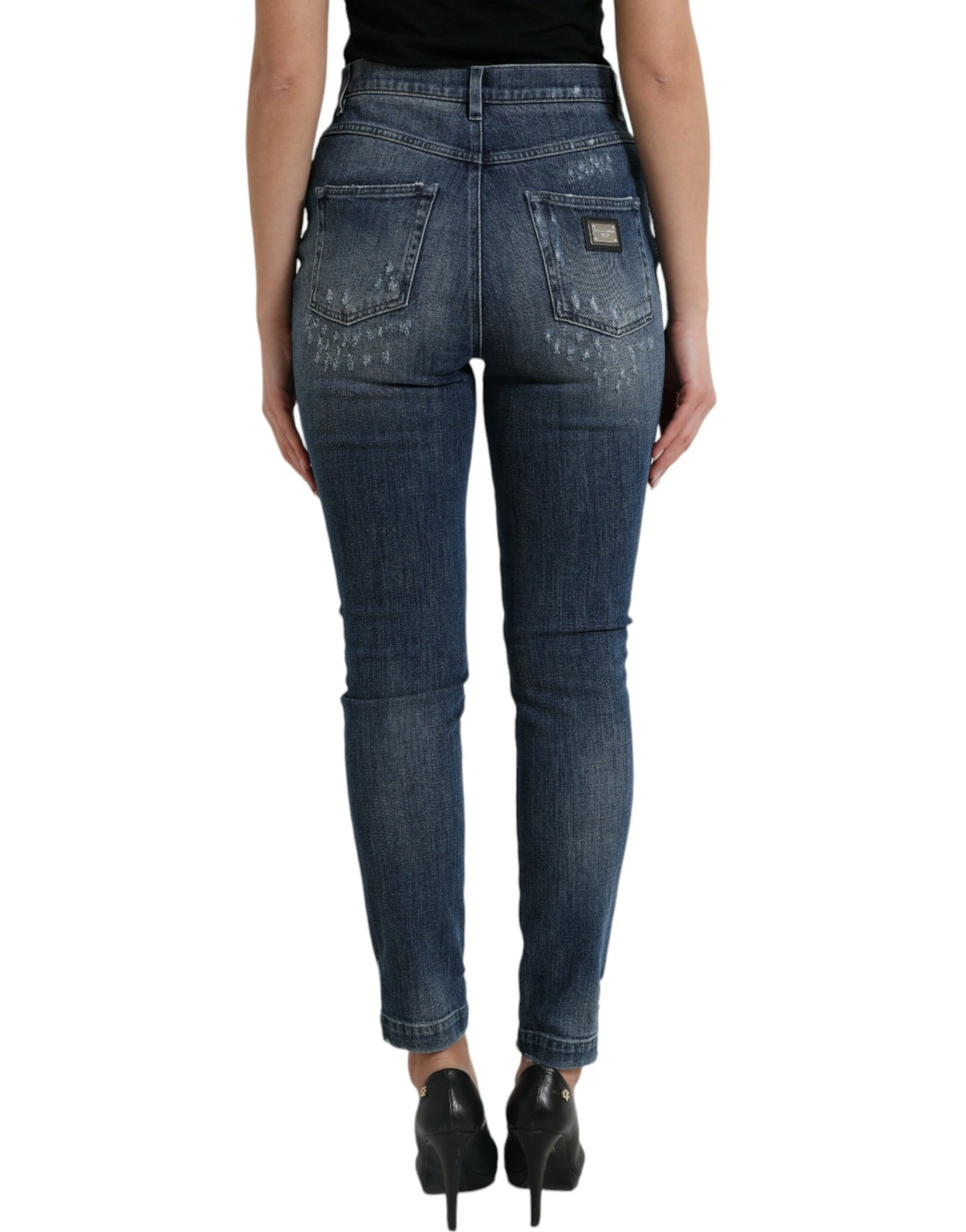 Dolce & Gabbana Elegant High Waist Stretch Denim Jeans