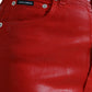 Dolce & Gabbana Elegant High-Waist Stretch Denim in Red