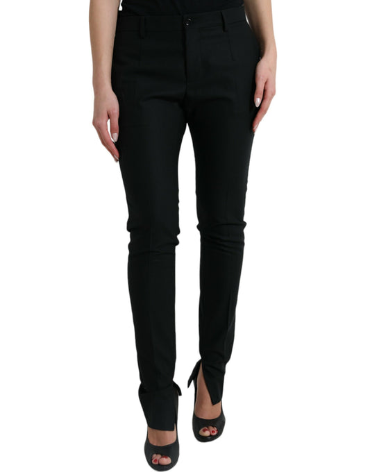 Dolce & Gabbana Elegant Mid Waist Tapered Virgin Wool Pants