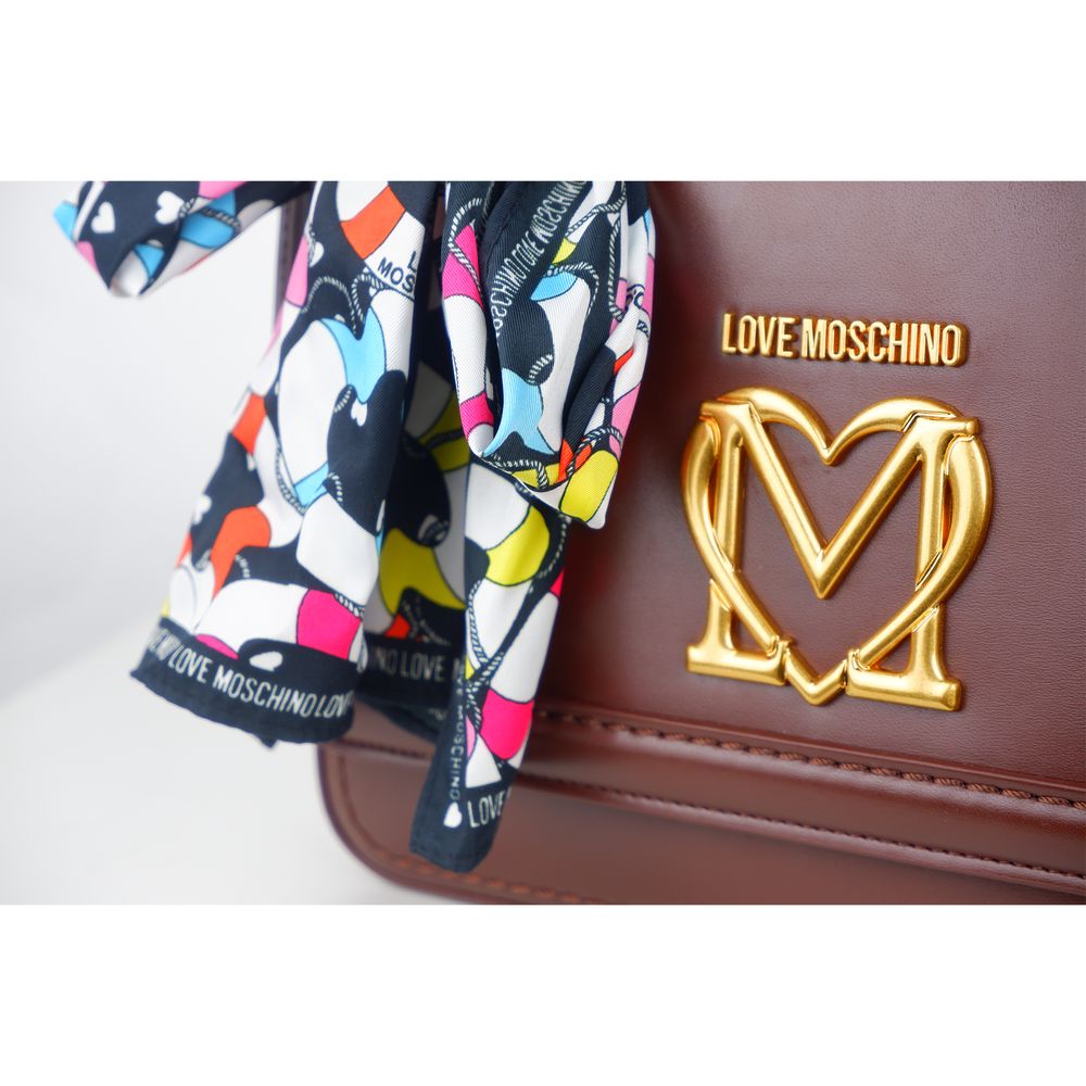 Love Moschino Elegant Black Shoulder Bag with Gold Accents