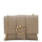 Cavalli Class Chic Textured Calfskin Shoulder Bag with Jewel Detail