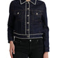 Dolce & Gabbana Elegant Denim Jewel Button Jacket