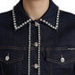 Dolce & Gabbana Elegant Denim Jewel Button Jacket