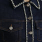 Dolce & Gabbana Elegant Denim Jewel Button Jacket