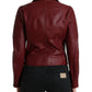 Dolce & Gabbana Bordeaux Biker Leather Jacket