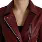 Dolce & Gabbana Bordeaux Biker Leather Jacket