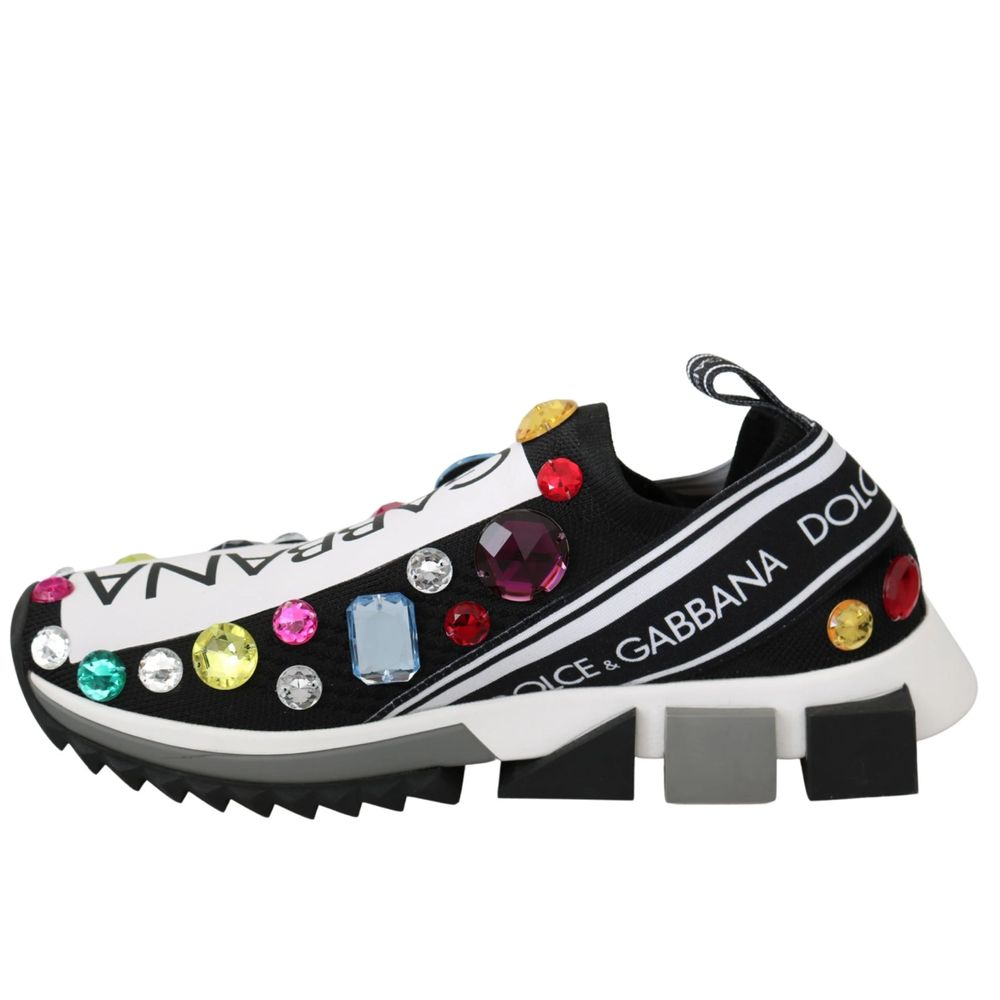 Dolce & Gabbana Chic Jewel Embellished Stretch Sneakers