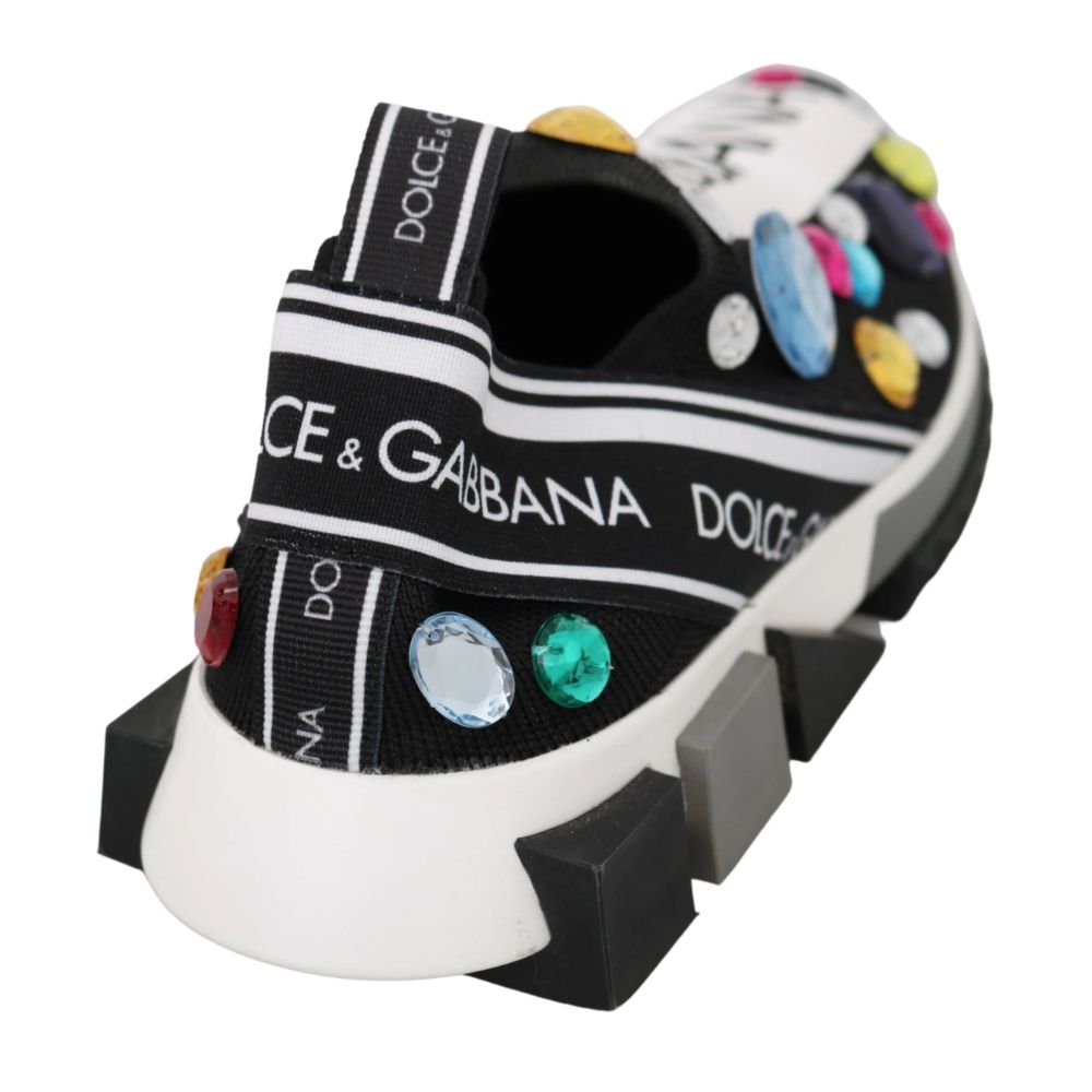 Dolce & Gabbana Chic Jewel Embellished Stretch Sneakers