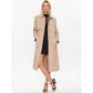 Patrizia Pepe Elegant Beige Cotton Coat with Waist Belt