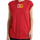 Dolce & Gabbana Elegant Red Cotton Crew Neck Tank Top