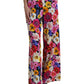 Dolce & Gabbana Elegant Floral Silk-Blend High Waist Pants