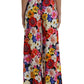 Dolce & Gabbana Elegant Floral Silk-Blend High Waist Pants