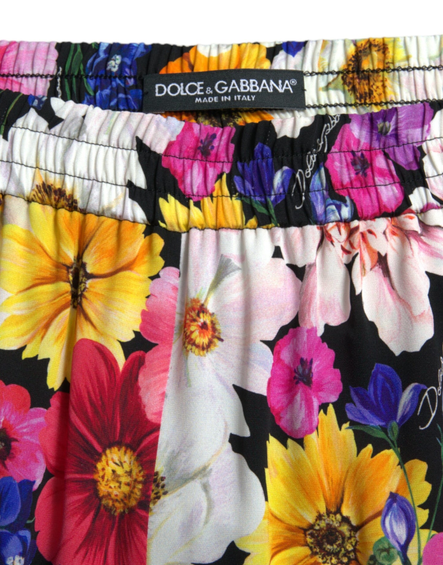 Dolce & Gabbana Elegant Floral Silk-Blend High Waist Pants