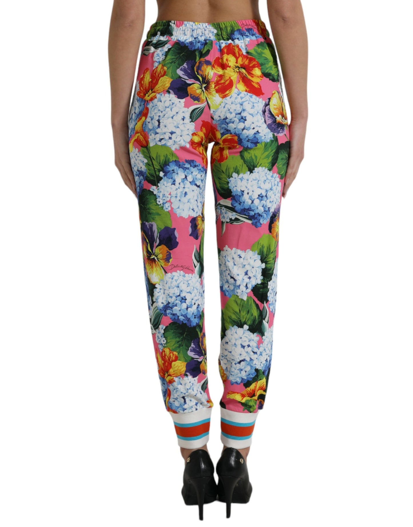 Dolce & Gabbana Floral High-Rise Drawstring Jogger Pants