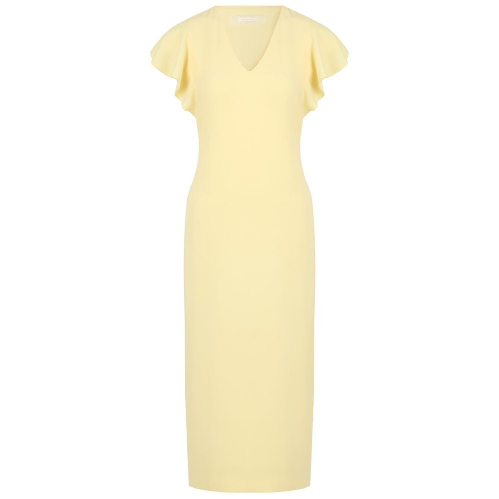 Patrizia Pepe Chic Yellow Elasticized Cocktail Dress