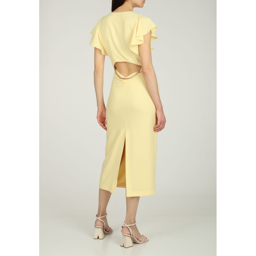 Patrizia Pepe Chic Yellow Elasticized Cocktail Dress