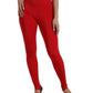 Dolce & Gabbana Elegant Red High Waist Leggings Pants