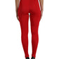 Dolce & Gabbana Elegant Red High Waist Leggings Pants