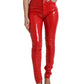 Dolce & Gabbana High Waist Red Skinny Pants - Sleek and Chic