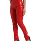 Dolce & Gabbana High Waist Red Skinny Pants - Sleek and Chic