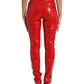 Dolce & Gabbana High Waist Red Skinny Pants - Sleek and Chic