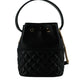 Versace Elegant Black Leather Bucket Shoulder Bag