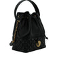 Versace Elegant Black Leather Medusa Bucket Shoulder Bag