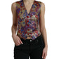 Dolce & Gabbana Multicolor Floral Print Jacquard Waistcoat Vest