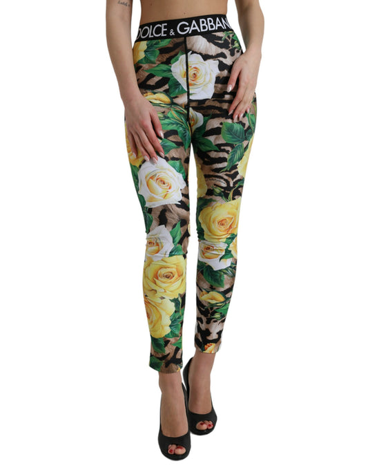 Dolce & Gabbana Multicolor Floral High Waist Leggings