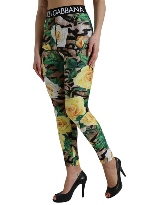 Dolce & Gabbana Multicolor Floral High Waist Leggings