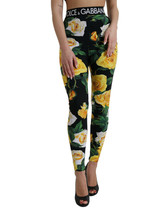 Dolce & Gabbana High Waist Floral Leggings - Elegant Comfort