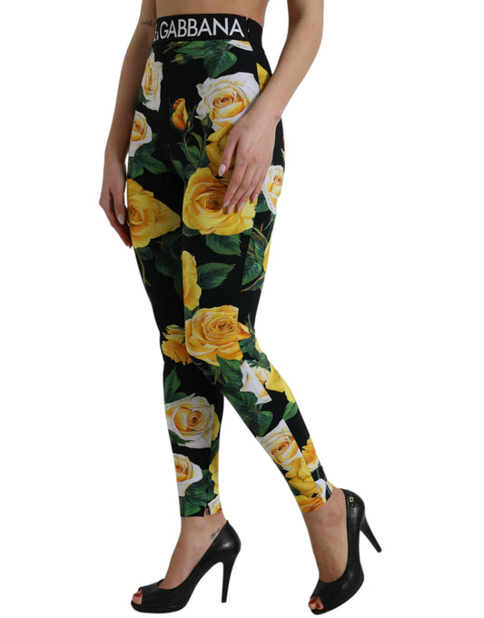 Dolce & Gabbana High Waist Floral Leggings - Elegant Comfort