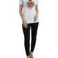 Dolce & Gabbana Chic White Cotton Heart Print Tee