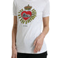 Dolce & Gabbana Chic White Cotton Heart Print Tee