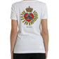 Dolce & Gabbana Chic White Cotton Heart Print Tee