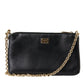 Dolce & Gabbana Elegant Embroidered Leather Clutch