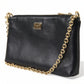 Dolce & Gabbana Elegant Embroidered Leather Clutch