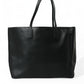 Dolce & Gabbana Elegant Black Leather Tote with Gold Detailing