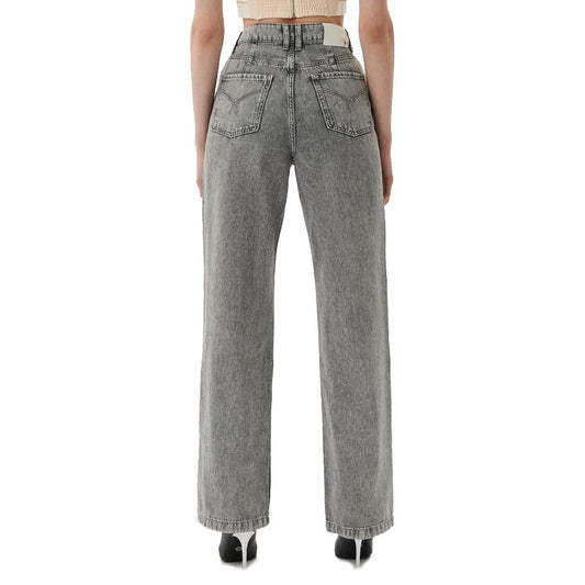 Patrizia Pepe Chic Gray High-Waisted Designer Jeans