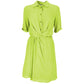 Patrizia Pepe Elegant Green Flared Short Sleeve Shirtdress