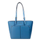 Michael Kors Jet Set Medium Teal Vegan Leather Double Pocket Tote Bag