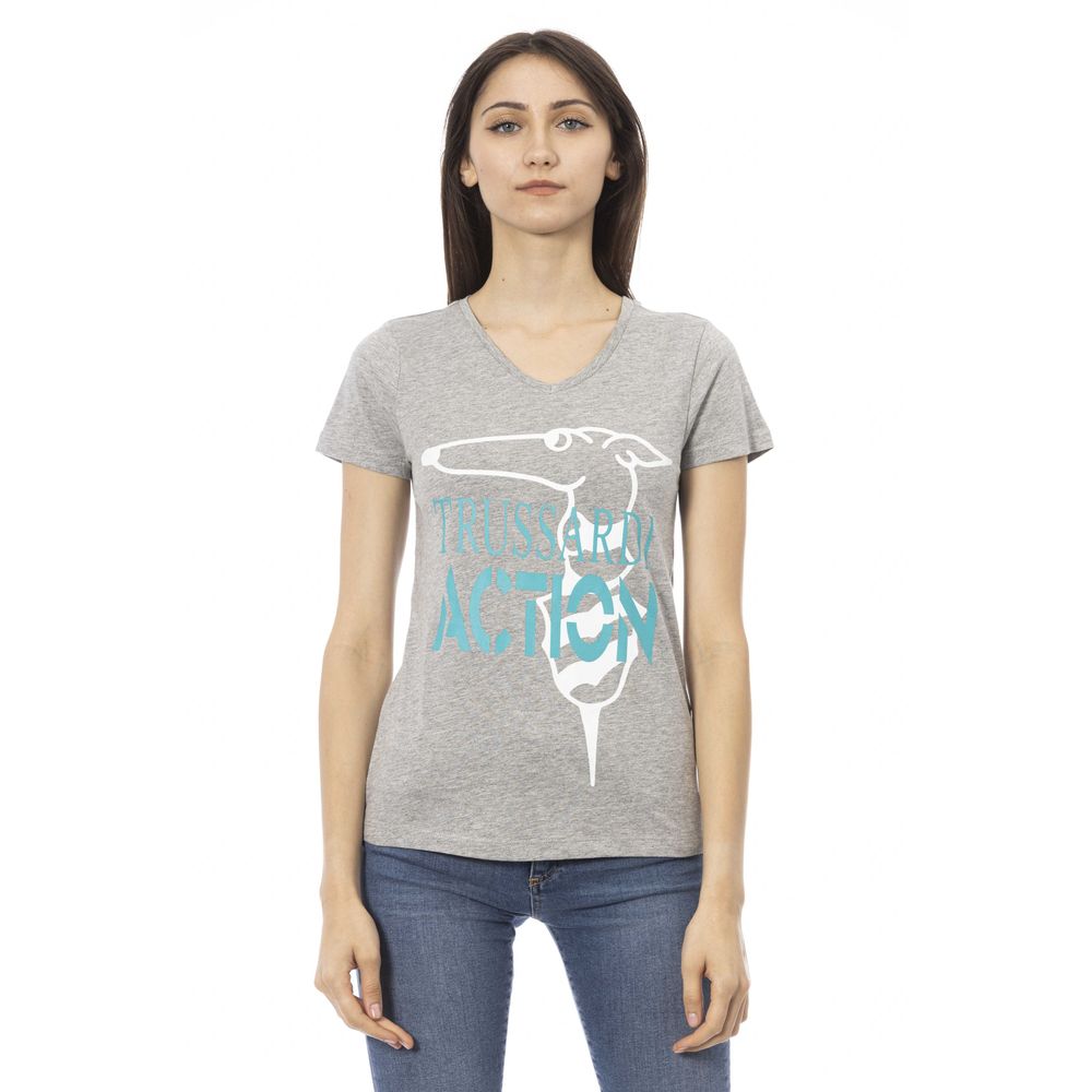 Trussardi Action Gray Cotton Women Top