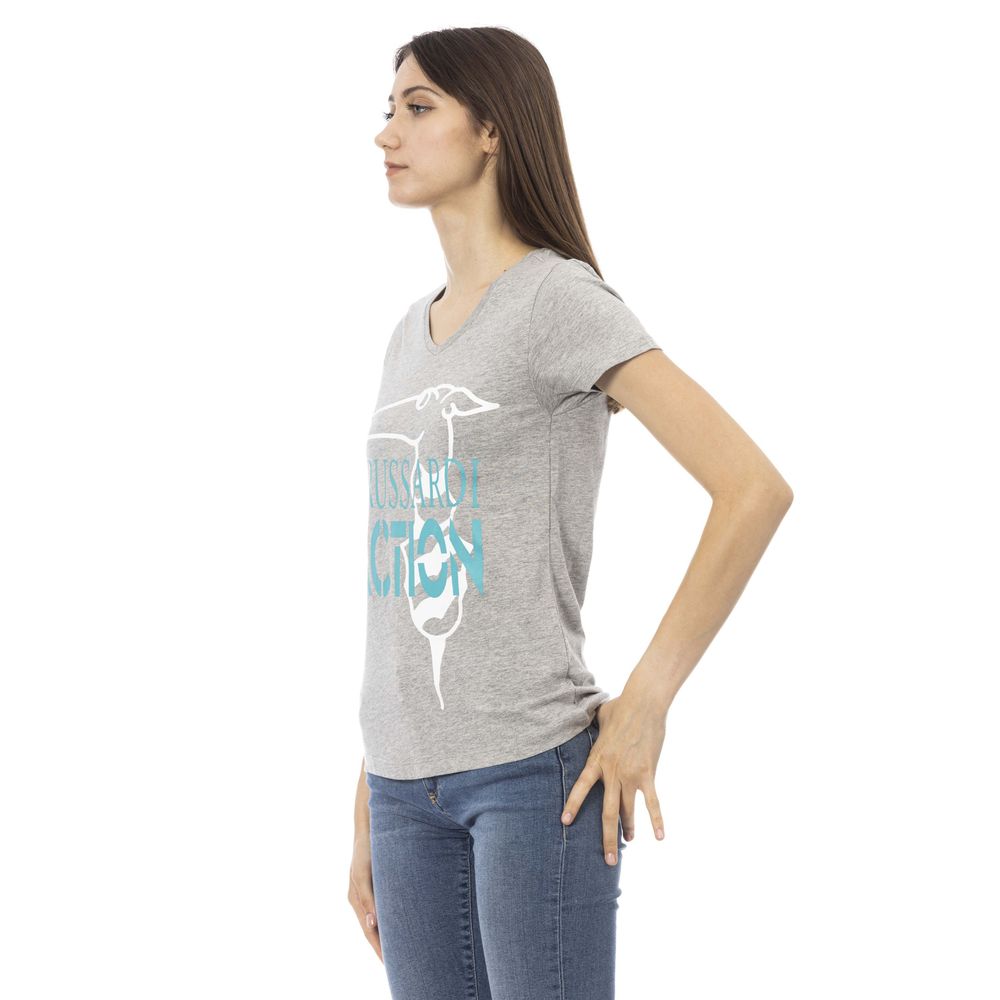 Trussardi Action Gray Cotton Women Top