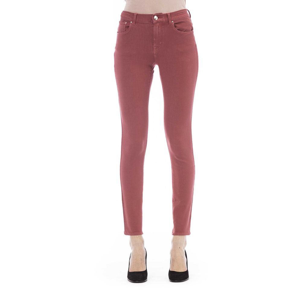 Jacob Cohen Burgundy Cotton Women Jeans