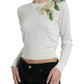 Dolce & Gabbana Silk Floral Applique Pullover Sweater