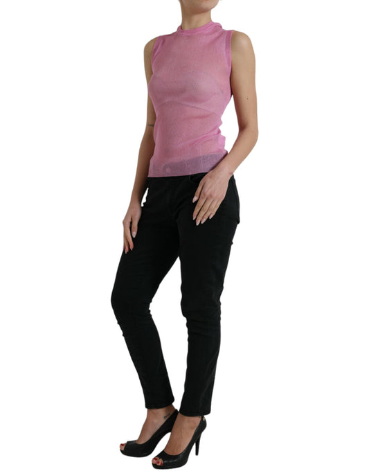 Dolce & Gabbana Elegant Pink Crew Neck Tank Top