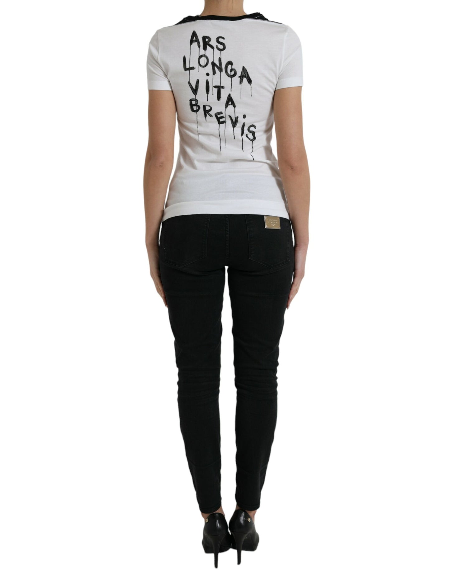 Dolce & Gabbana Chic Monochrome Crew Neck Tee